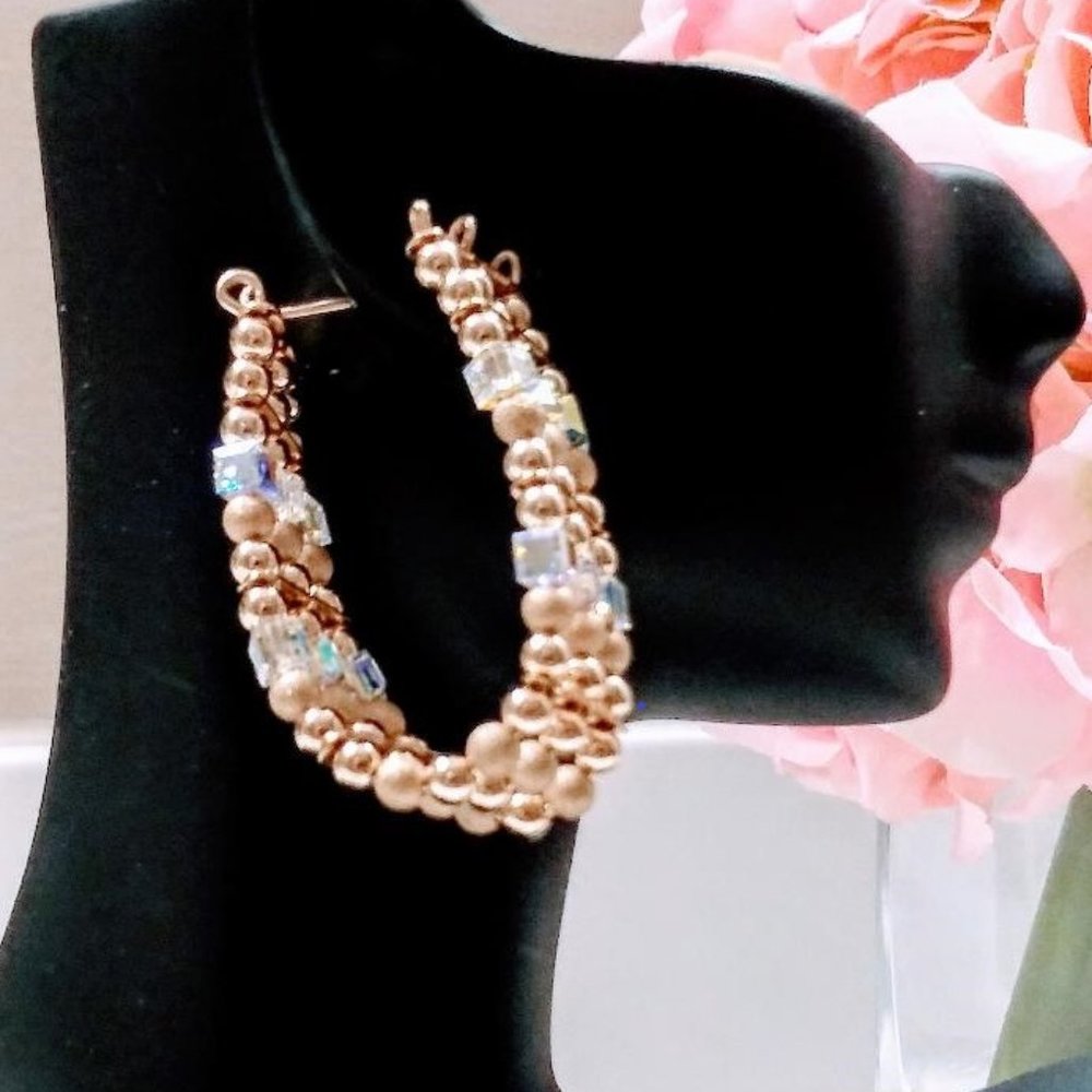 Beaded Earrings : Style# Block Ice - By Alimah